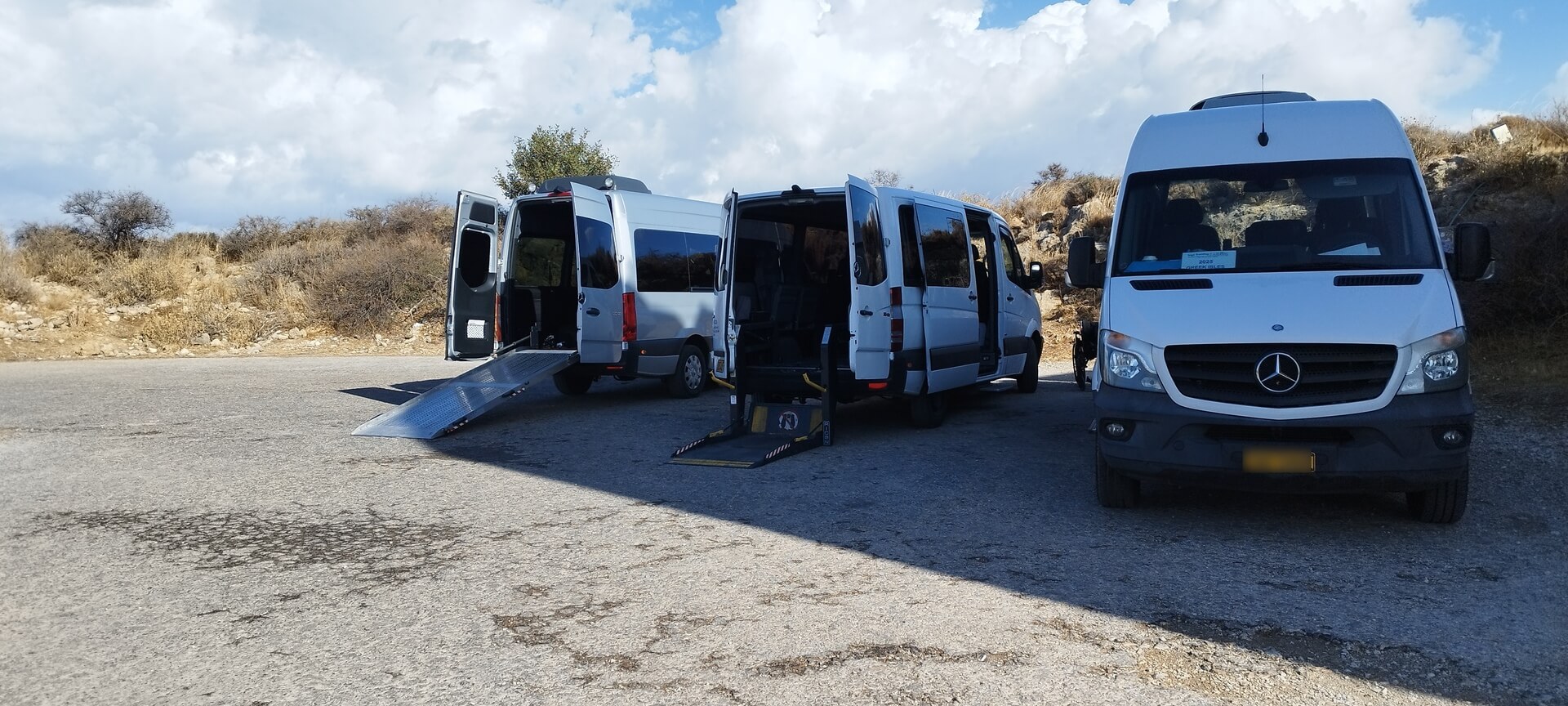 Wheelchair accessible excursion vehicle in Lasithi Crete