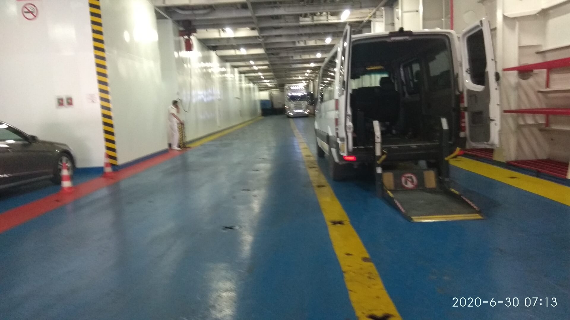 Wheelchair accessible taxi at boat transfer in Crete